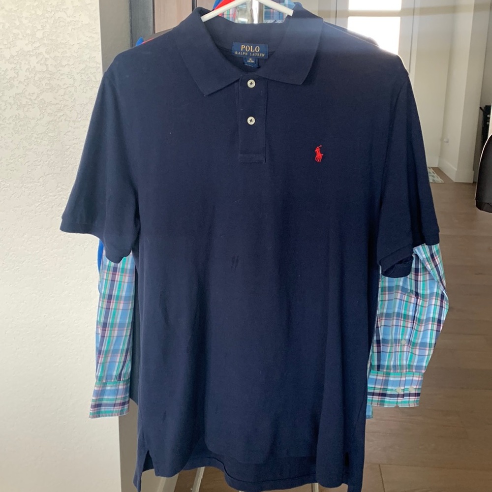 Ralph Lauren POLO Navy Blue Polo Shirt Boys Size XL 18-20, EUC